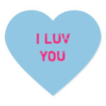 Blue Conversation Heart Sticker