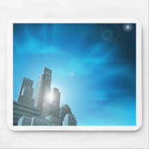 Blue corporate cityscape mousemat