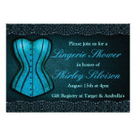 Blue Corset Lingerie Bridal Shower Invitation invitations