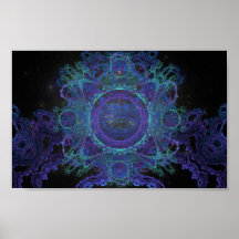 Blue Cosmic Flower, #1 Poster