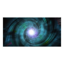 Blue Cosmic Twirl Personalized Photo Card