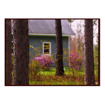 Blue Cottage in Spring Colours ATC Business Cards