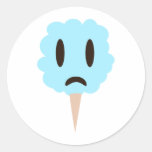 Blue cotton candy round stickers