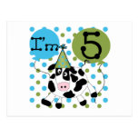 Blue Cow 5th Birthday Tshirts and Gifts Post Cards