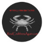blue_crab2, WE REALLY KNOW HOW TO CRAB Round Sticker
