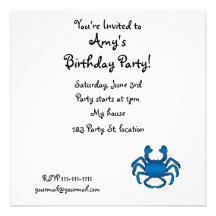 Blue crab custom invites