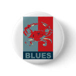 Blue Crab Iconized Pinback Button
