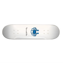 Blue crab skateboard deck