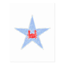 Blue Crab Star Post Cards