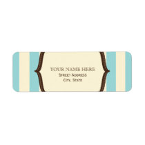 Blue Cream & Brown Vintage Circus Inspired Label