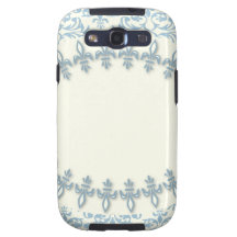 Blue cream flower damask ornate pattern galaxy s3 case
