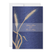 Blue cream wedding wheat flower