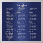 Blue cream wedding wheat flower poster