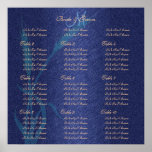 Blue cream wedding wheat flower poster