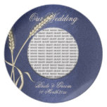Blue cream wedding wheat Photo Dinner Plate