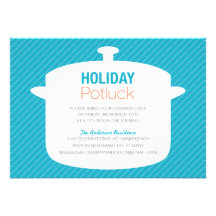 BLUE CROCK POT | HOLIDAY POTLUCK INVITATIONS