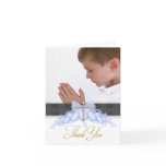 Blue Cross Photo First Communion Thank You Cards