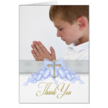 Blue Cross Photo First Communion Thank You Cards