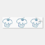 Blue Cupcake Bumper Sticker