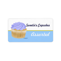 Blue Cupcake Labels