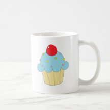 Blue Cupcake Mugs