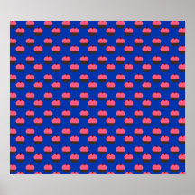Blue cupcake pattern posters