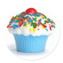 Blue Cupcake Sticker