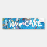Blue Cupcakes 'I love cake' bumper sticker