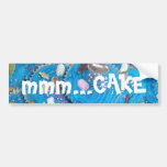 Blue Cupcakes 'mmm... cake' bumper sticker