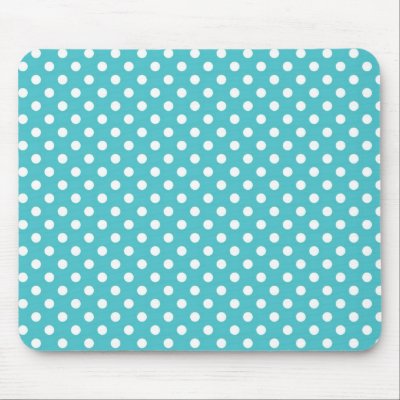 Blue Curacao Medium Polka Dot Mousepad by ipad_n_iphone_cases