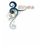 Blue Curly Swirl Illinois T-Shirt