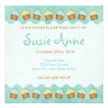 Blue Cute Cupcakes Invitation invitations