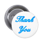 Blue Cyan Thank You Design The MUSEUM Zazzle Gifts Pinback Button