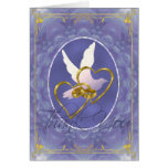 Blue Dahlia Dove - Thank You Greeting Card