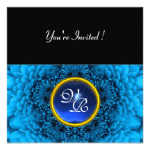 BLUE DAHLIA, SAPPHIRE ,bright  black yellow Invite