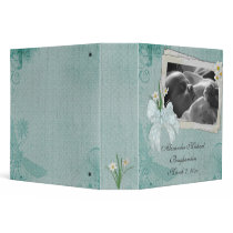 Blue Daisy Bow Frame Binder