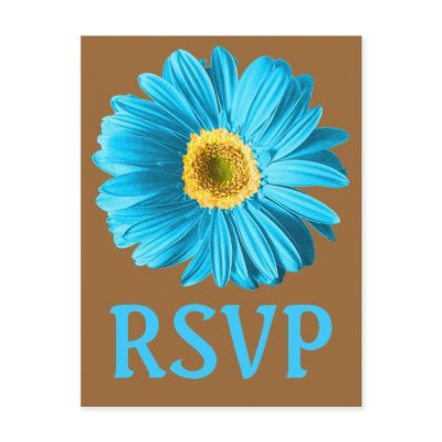 Blue Daisy Flower RSVP Or Custom by trendyteeshirts