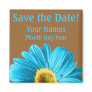 Blue Daisy Flower Save The Date Custom