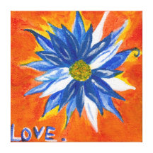 Blue Daisy Gallery Wrapped Canvas