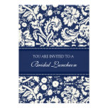 Blue Damask Bridal Luncheon Invitation Cards