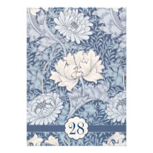 blue damask elegant birthday invitations