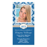 Blue Damask Graduation Invitation Class of 2012 Photo Card