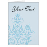 Blue Damask Personalized Card