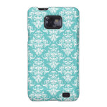 Blue damask vintage wallpaper pattern Galaxy case Samsung Galaxy S Cases
