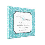 Blue damask wedding quote personalized canvas art canvas prints