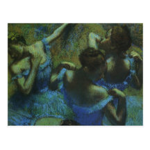 Blue Dancers by Edgar Degas, Vintage Impressionism Post Cards