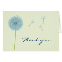 Blue Dandelion Thank You Card