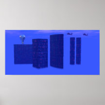 Blue Day Surreal Poster