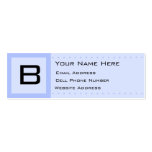 Blue Deco Initial Skinny Profile Business Card