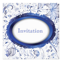blue delft tile invitation